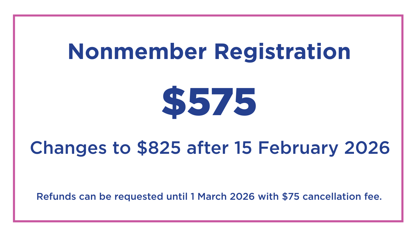 Nonmember Advance Rate - $575